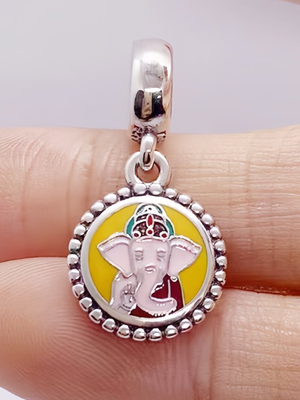Pandora Destination Dangle Charm Ganesha Elephant God Color Enamel Travel Souven
